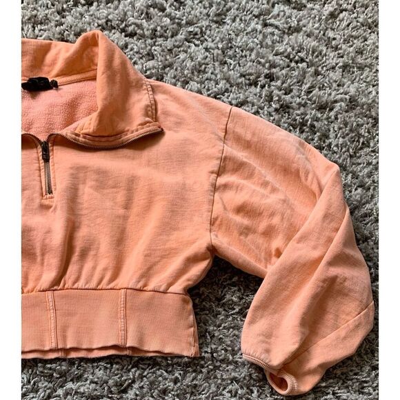 OUT FROM UNDER Urban Outiftters Buginsect ORANGE Crop 1/4 zip SWEATSHIRT sz XL - Picture 6 of 6